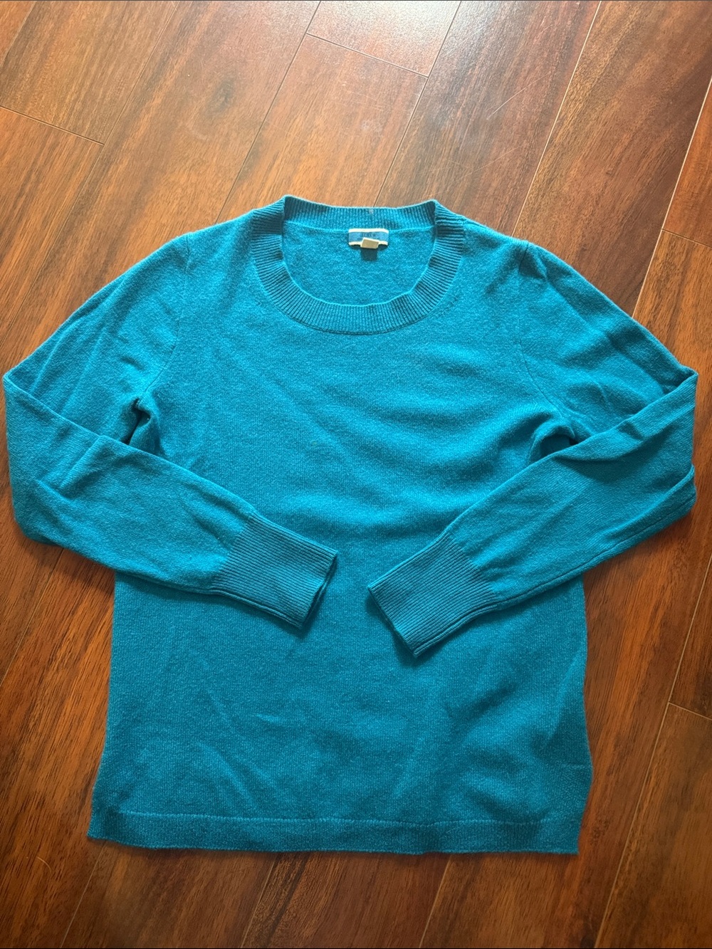 J. Crew Teal Crewneck Sweater - 100% cashmere size xs